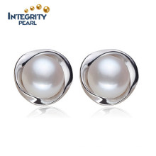 Simple Design AAA Button 8-9mm Wholesale Price Cheap Pearl Earrings 925